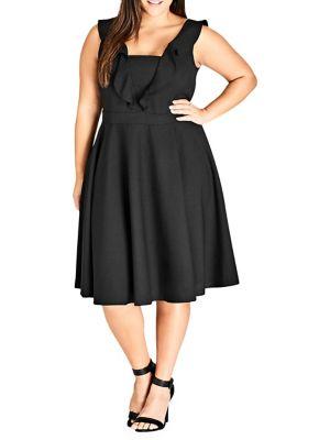 City Chic Plus Flirty Flutter Dress