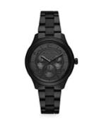 Michael Kors Runway Chronograph Black Ip Stainless Steel Watch