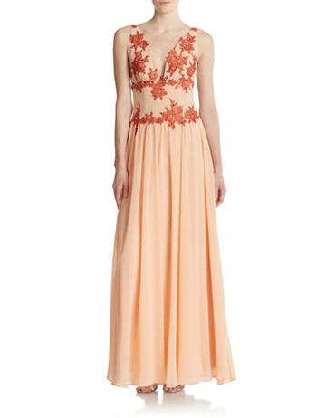 Julian Joyce Floral And Beaded Gown