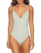 Splendid One-piece Striped Halter Swimsuit