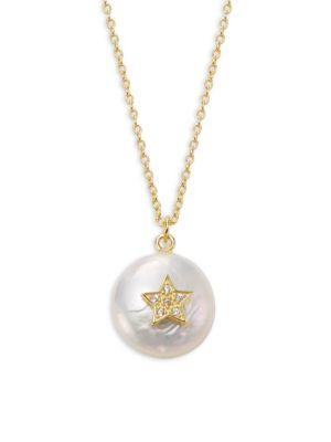 Lord & Taylor Star And Mother-of-pearl Necklace