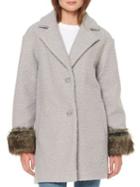 Ellen Tracy Faux-fur Cuffed Coat
