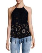 Free People Midnight Magic Embellished Top