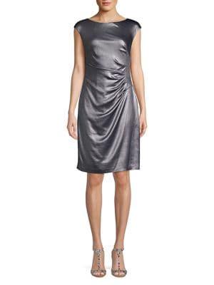 Lauren Ralph Lauren Becca Metallic Ruched Sheath Dress