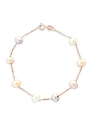 Effy 14k Rose Gold And 5.5mm Freshwater Pearl Bracelet