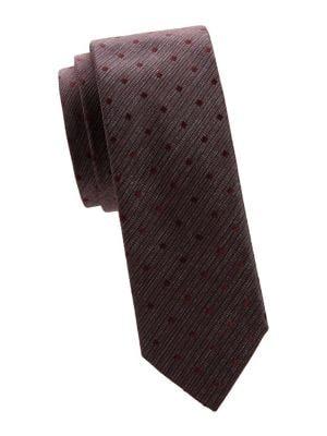 Hugo Boss Textured Square Print Silk Tie