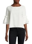 Design Lab Lord & Taylor Ruffle-sleeve Blouse