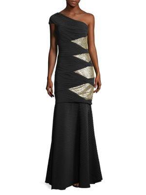 Tadashi Shoji Sequined Trumpet Gown