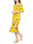 Dorothy Perkins Floral Shirred Off-the-shoulder Dress