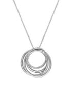 Lord & Taylor Sterling Silver & Diamond Orbital Pendant Necklace