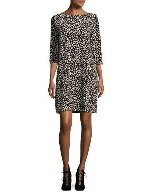 Joan Vass New York Leopard Shift Dress