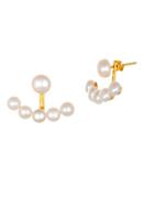 Lord & Taylor Faux Pearl Crescent Front-back Earrings