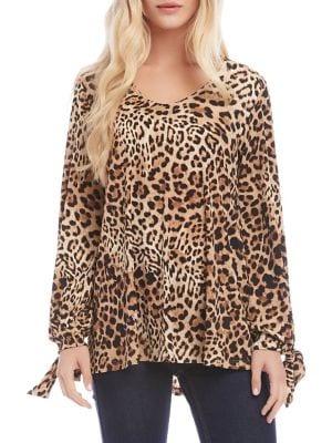 Karen Kane Leopard-print Long-sleeve Top