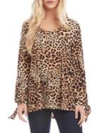 Karen Kane Leopard-print Long-sleeve Top