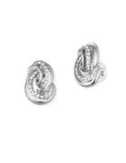 Anne Klein Silvertone Knot Clip-on Stud Earrings