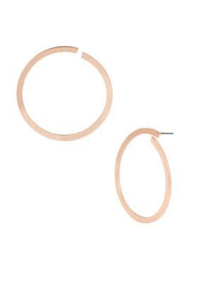 Bcbgeneration Future Femme Rose-goldtone Thin Flat Hoop Earrings