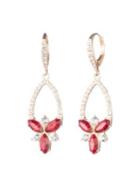 Anne Klein Crystal Cluster Drop Earrings