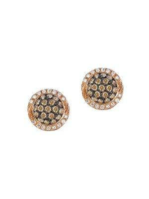 Le Vian Chocolatier Vanilla Diamond, Chocolate Diamond And 14k Strawberry Gold Earrings