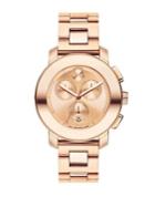 Movado Bold Rose Goldtone Ip Stainless Steel Chronograph Watch