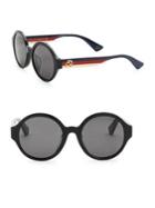 Gucci 51mm Side Stripe Round Sunglasses