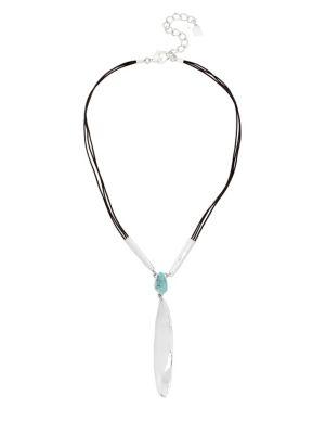 Lord Taylor Santa Fe Turquoise And Crystal Y-necklace