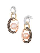 Le Vian Chocolatier Strawberry Pearls&trade; And 14k Three-toned Gold Drop Earrings