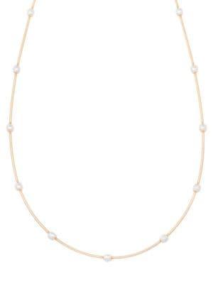 Lord & Taylor Goldplated & Rhodium-plated Bead Station Necklace