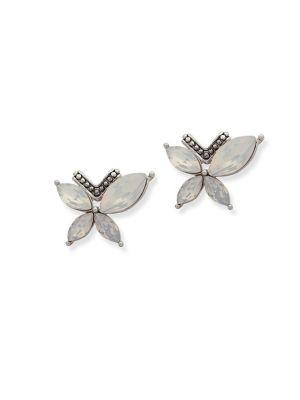 Jenny Packham Faceted White Opal Cluster Stud Earrings