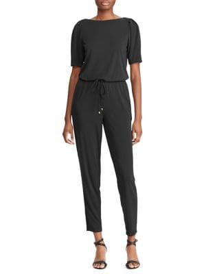 Lauren Ralph Lauren Puff-sleeve Jersey Jumpsuit
