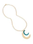 Robert Lee Morris Soho Goldtone Double Moon Necklace