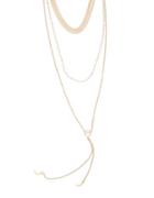 Kensie Bubble Orbit Layered Pearl Chain Necklace
