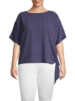 Michael Michael Kors Plus Printed Self-tie Top