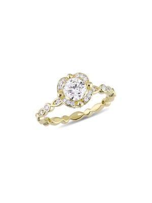 Sonatina Diamond Bridal 14k Yellow Gold Diamond Vintage Engagement Ring