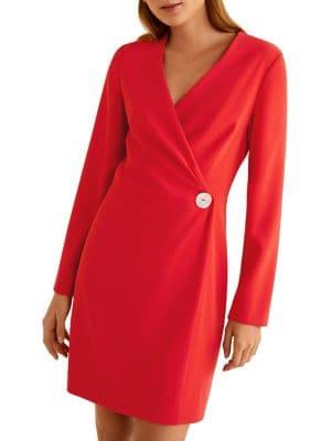 Mango Long-sleeve Wrap Dress
