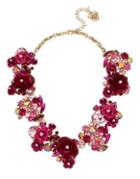 Betsey Johnson Semi-precious Stone & Crystal Roses Multicolored Statement Necklace