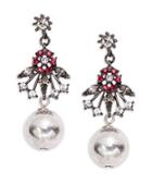 Gerard Yosca Floral And Ball Accented Drop Earrings