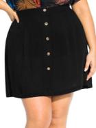 City Chic Plus Buttoned-front Skirt
