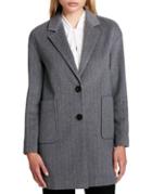 Donna Karan Wool Blend Pinstripe Coat
