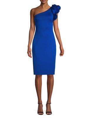 Eliza J One-shoulder Ruffle Sheath Dress