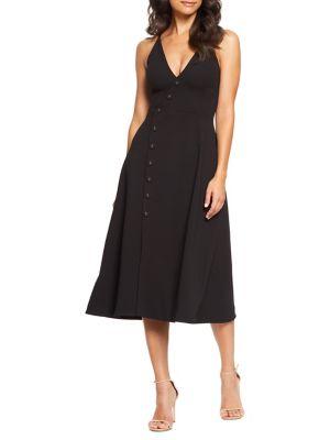 Dress The Population Emily Sleeveless Button Dress