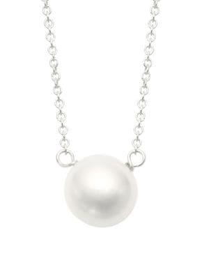 Dogeared Sterling Silver And Faux Pearl Pendant Necklace