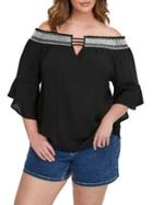 Addition Elle Michel Studio Plus Off-the-shoulder Top