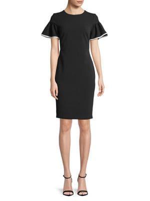 Calvin Klein Petite Flutter-sleeve Sheath Dress