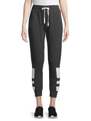 Betsey Johnson Striped Fleece Cropped Sweatpants