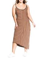 City Chic Plus Striped Maxi Dress