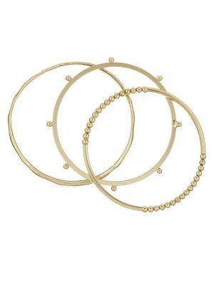 French Connection Set Of Three Dots Bangle Bracelets