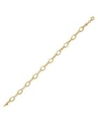 Lord & Taylor 14k Yellow Gold Oval And Bar Chain Bracelet