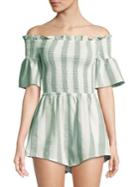 The Fifth Label Striped Off-the-shoulder Romper