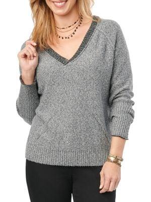 Democracy Raglan-sleeve Heathered Sweater