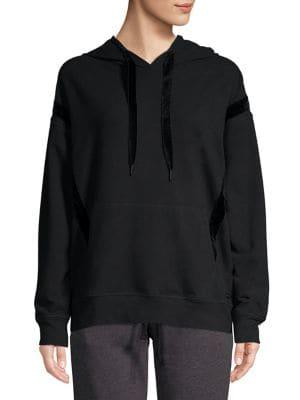 Marc New York Performance Velvet-trimmed Long-sleeve Hoodie